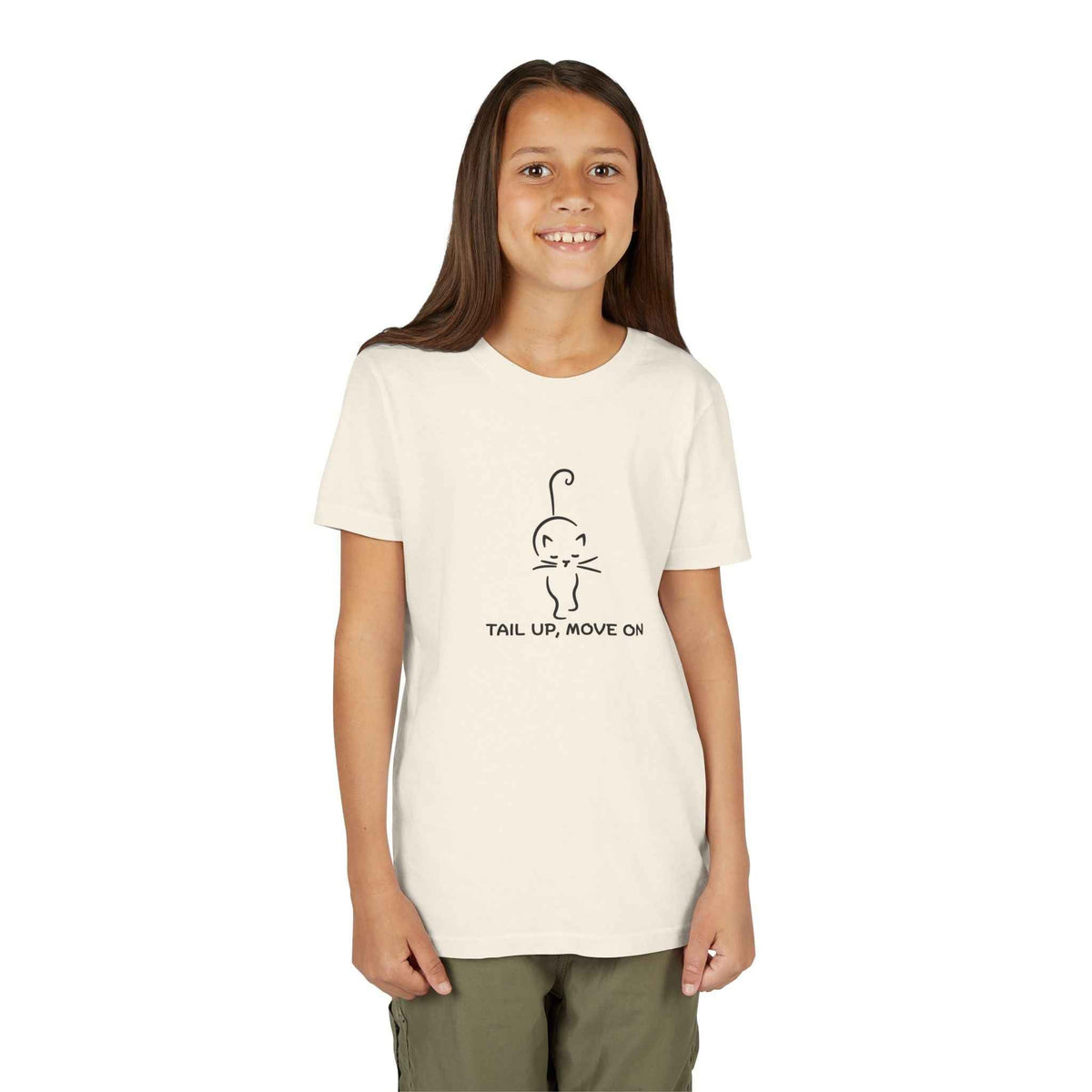Tail Up, Move On Youth Tee – Small Human, Big Attitude - Clothing, Youth, Unisex, T-Shirt - EpiAl's Shop