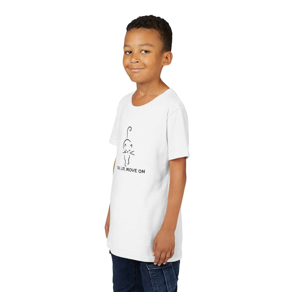 Tail Up, Move On Youth Tee – Small Human, Big Attitude - Clothing, Youth, Unisex, T-Shirt - EpiAl's Shop