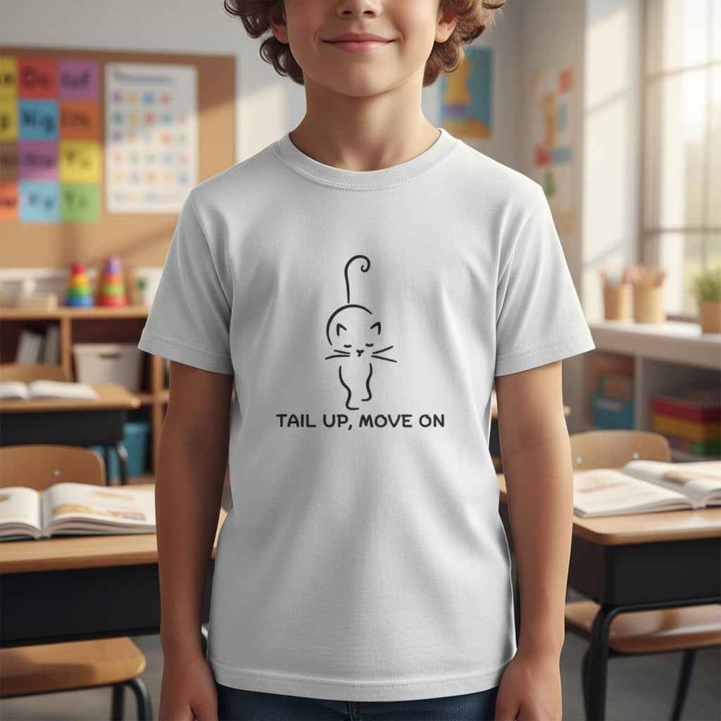 Tail Up, Move On Youth Tee – Small Human, Big Attitude - Clothing, Youth, Unisex, T-Shirt - EpiAl's Shop