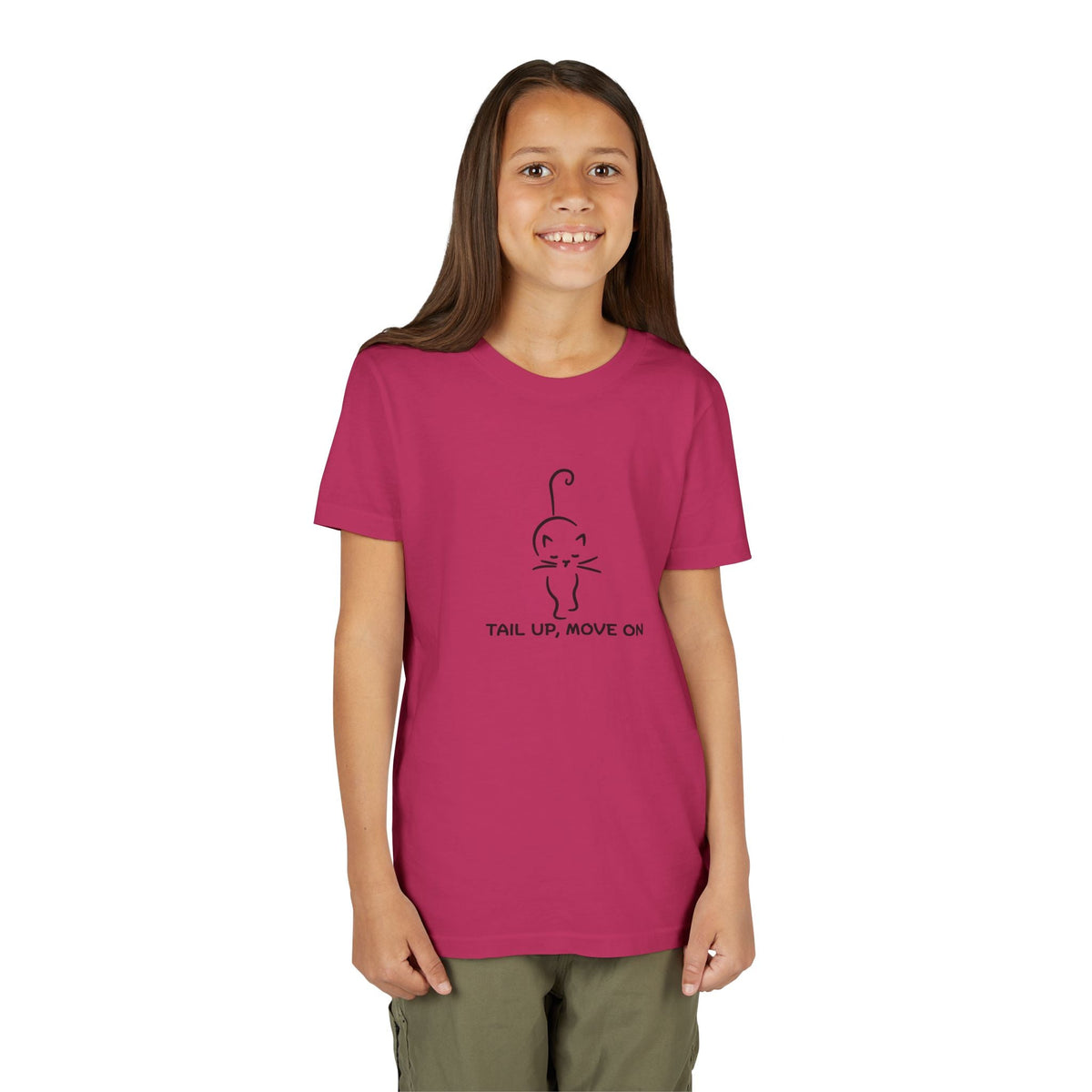 Tail Up, Move On Youth Tee – Small Human, Big Attitude - Clothing, Youth, Unisex, T-Shirt - EpiAl's Shop