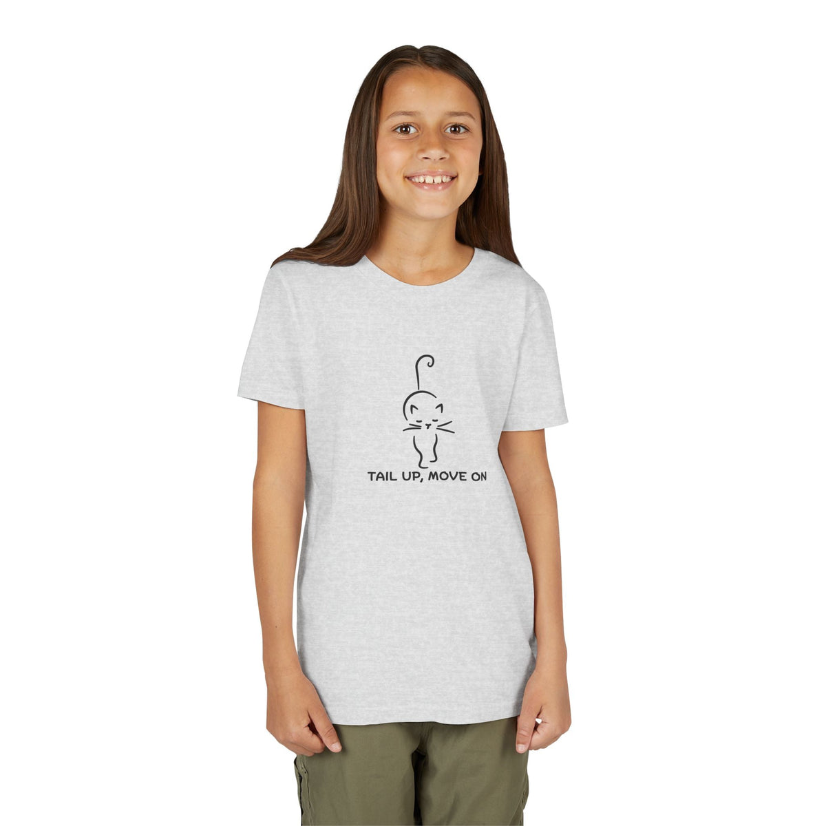 Tail Up, Move On Youth Tee – Small Human, Big Attitude - Clothing, Youth, Unisex, T-Shirt - EpiAl's Shop