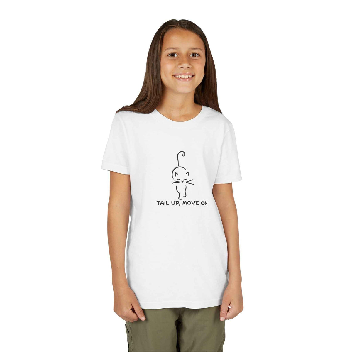 Tail Up, Move On Youth Tee – Small Human, Big Attitude - Clothing, Youth, Unisex, T-Shirt - EpiAl's Shop