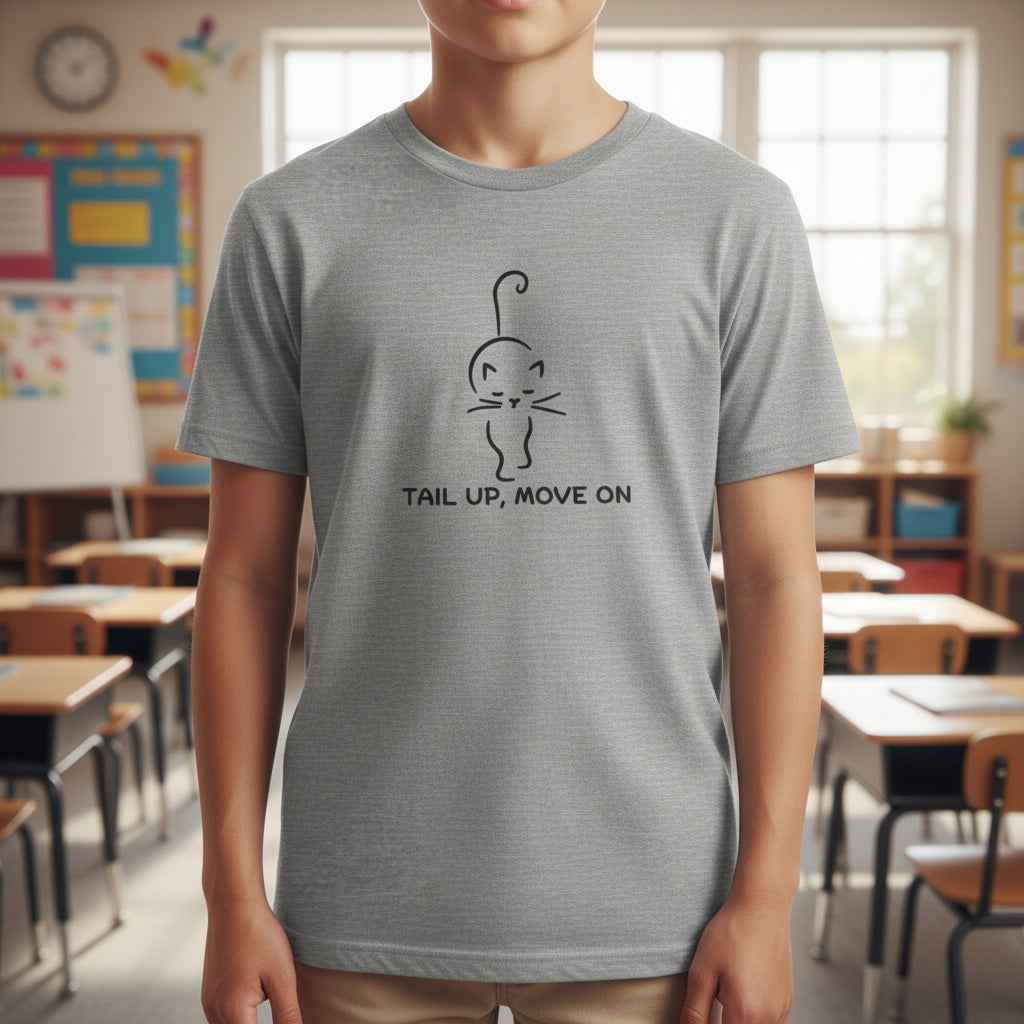 Tail Up, Move On Youth Tee – Small Human, Big Attitude - Clothing, Youth, Unisex, T-Shirt - EpiAl's Shop