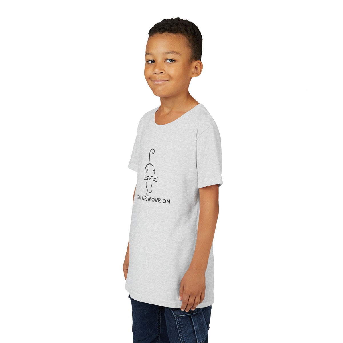 Tail Up, Move On Youth Tee – Small Human, Big Attitude - Clothing, Youth, Unisex, T-Shirt - EpiAl's Shop