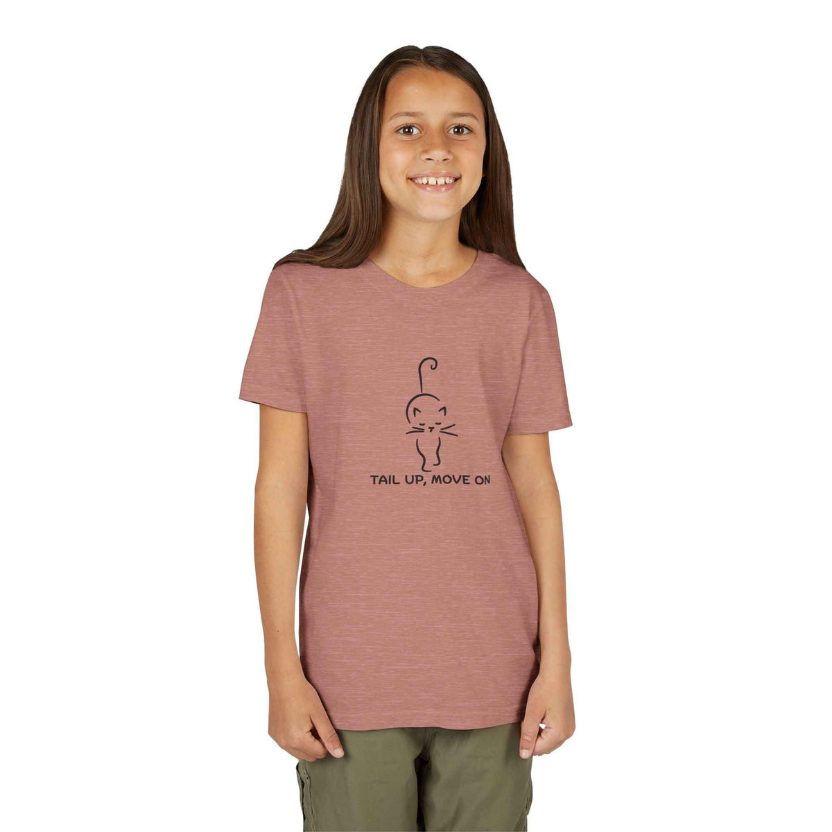 Tail Up, Move On Youth Tee – Small Human, Big Attitude - Clothing, Youth, Unisex, T-Shirt - EpiAl's Shop