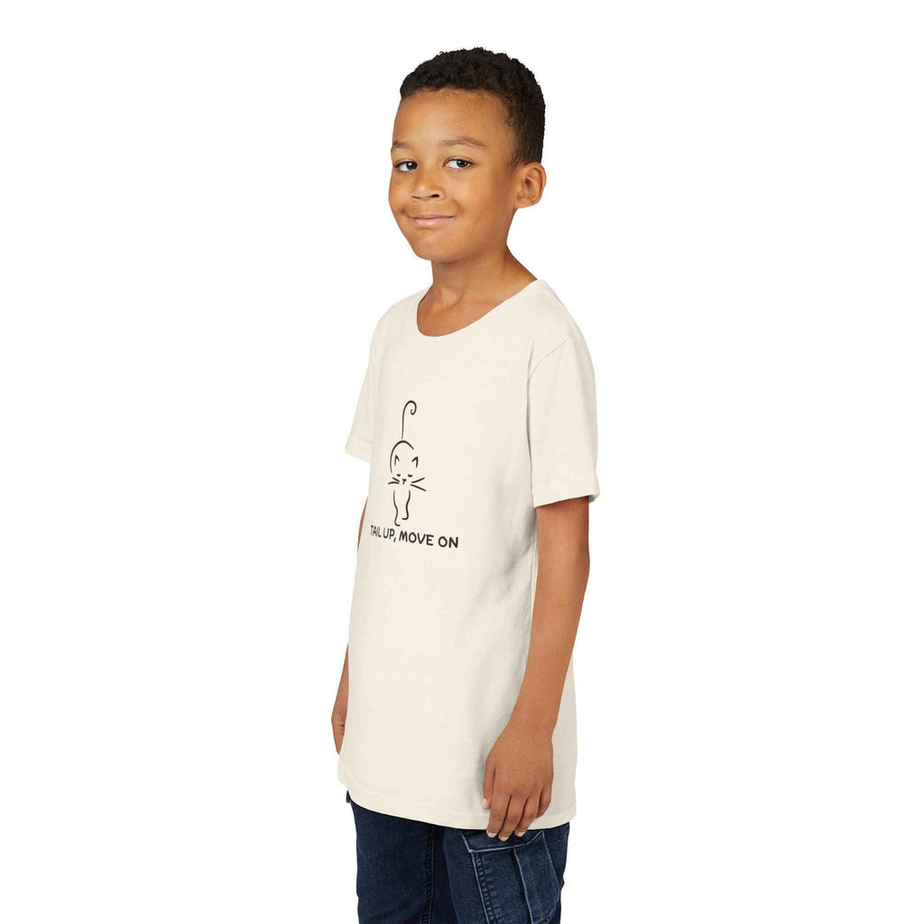 Tail Up, Move On Youth Tee – Small Human, Big Attitude - Clothing, Youth, Unisex, T-Shirt - EpiAl's Shop