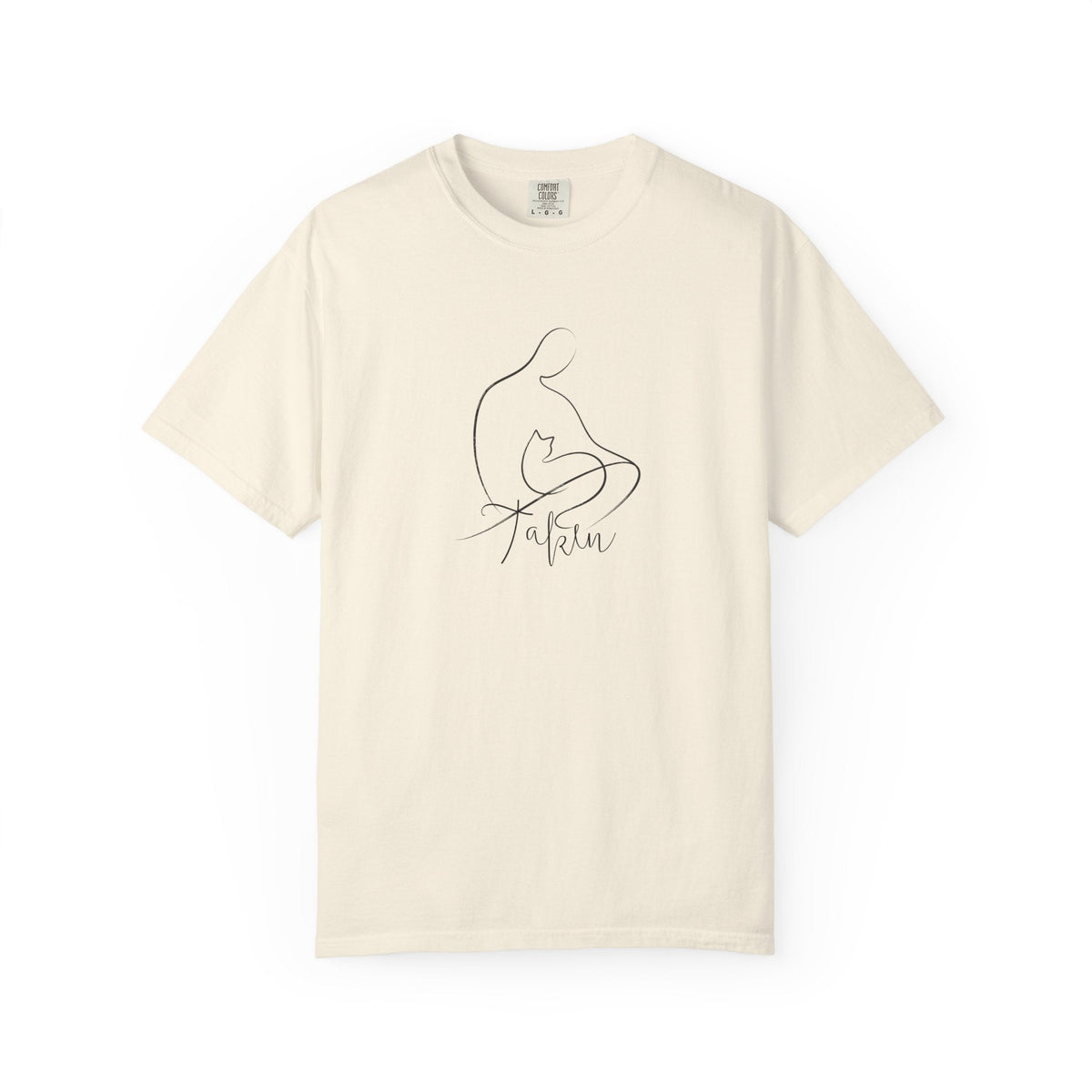 Taken | Abstract Person & Cat Line Art T-Shirt - Clothing, Unisex, T-Shirts - EpiAl's Shop