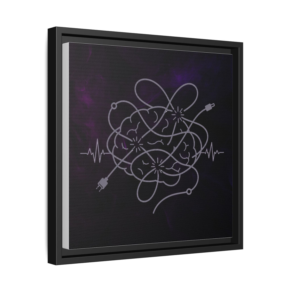 Tangled Brain Epilepsy Awareness Framed Canvas Print - Decor, Artwork, Prints - EpiAl's Shop