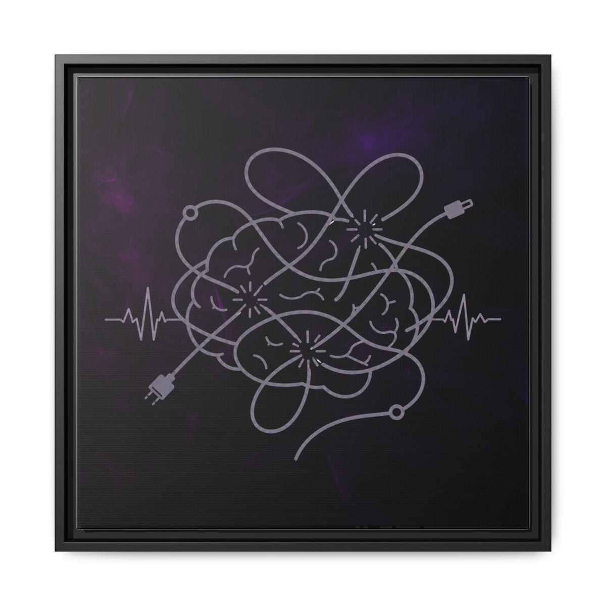 Tangled Brain Epilepsy Awareness Framed Canvas Print - Decor, Artwork, Prints - EpiAl's Shop