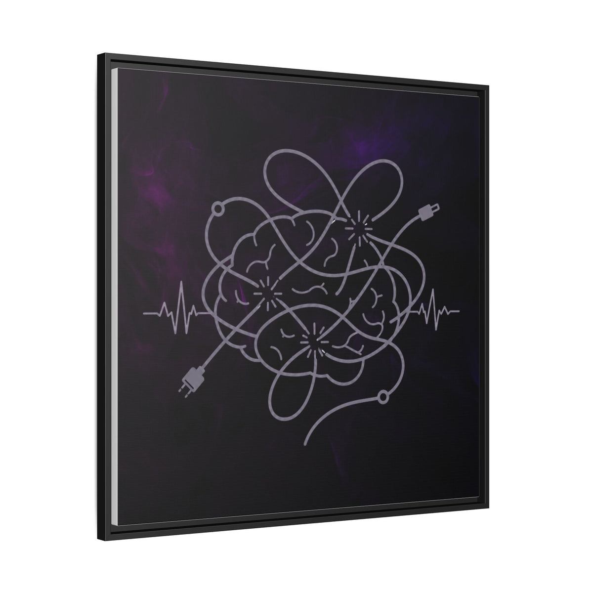 Tangled Brain Epilepsy Awareness Framed Canvas Print - Decor, Artwork, Prints - EpiAl's Shop