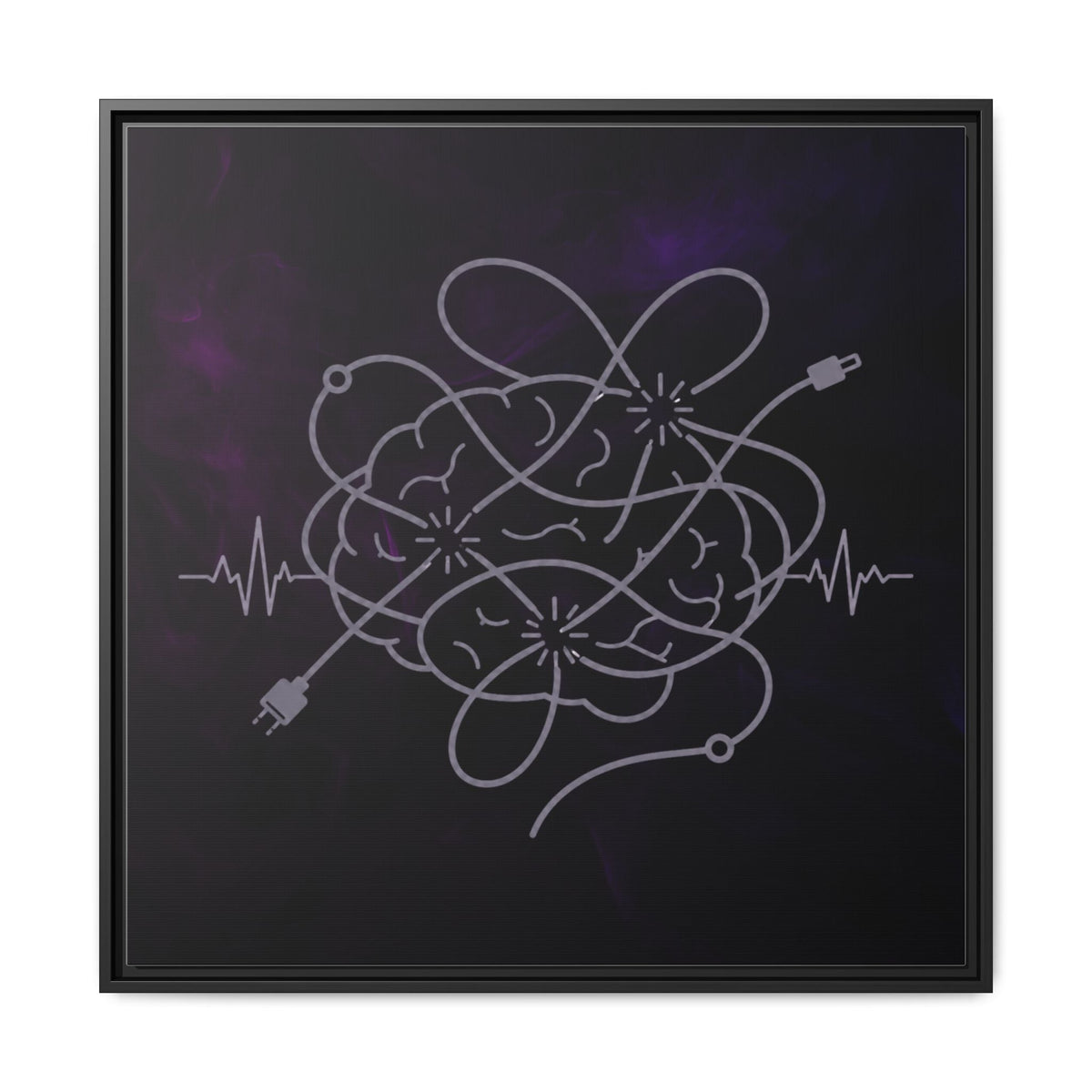 Tangled Brain Epilepsy Awareness Framed Canvas Print - Decor, Artwork, Prints - EpiAl's Shop