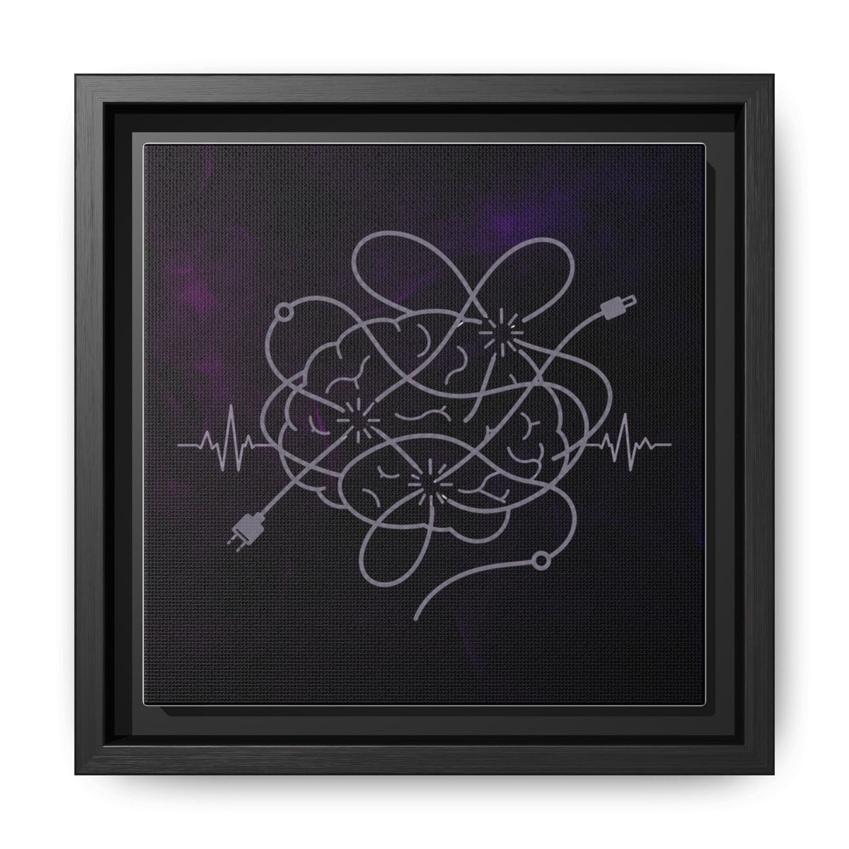 Tangled Brain Epilepsy Awareness Framed Canvas Print - Decor, Artwork, Prints - EpiAl's Shop