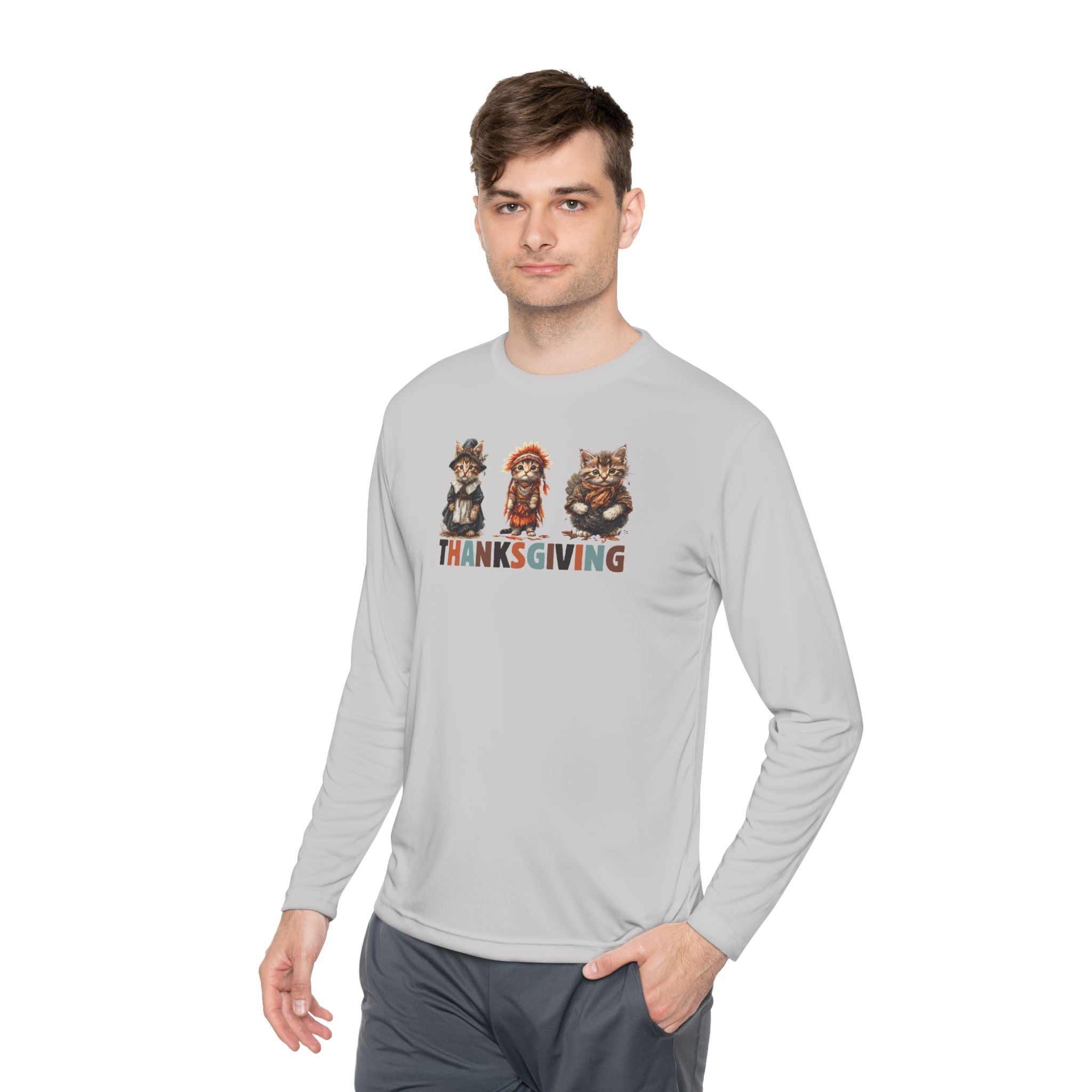 Thanksgiving Cat Themed Unisex Long Sleeve Tee - Clothing, T-shirts, Long - Sleeve - EpiAl's Shop