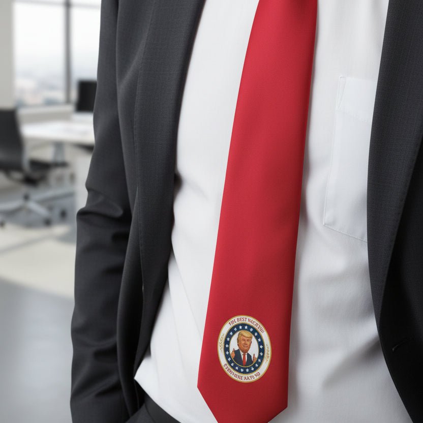The Best Necktie – Faux Seal Political Parody (Red) - Clothing, Men, Neckties - EpiAl's Shop