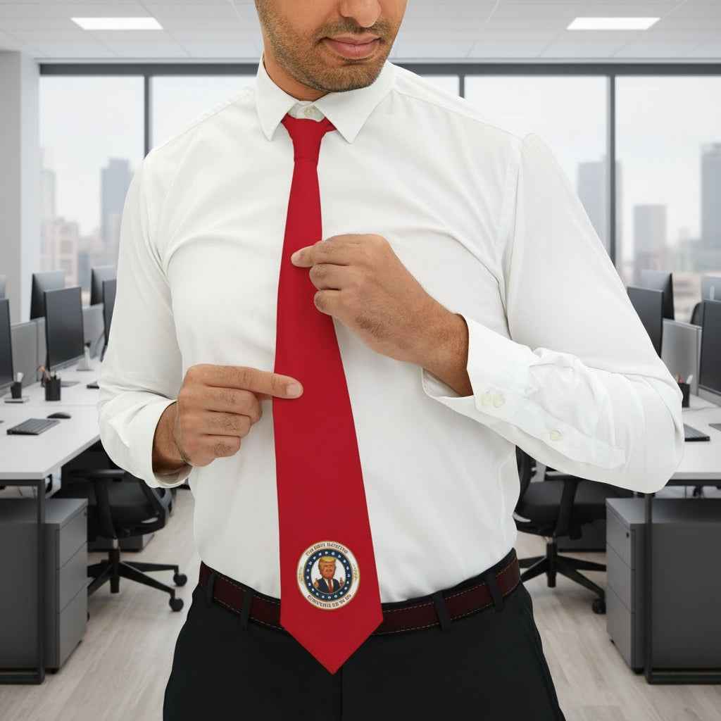 The Best Necktie – Faux Seal Political Parody (Red) - Clothing, Men, Neckties - EpiAl's Shop