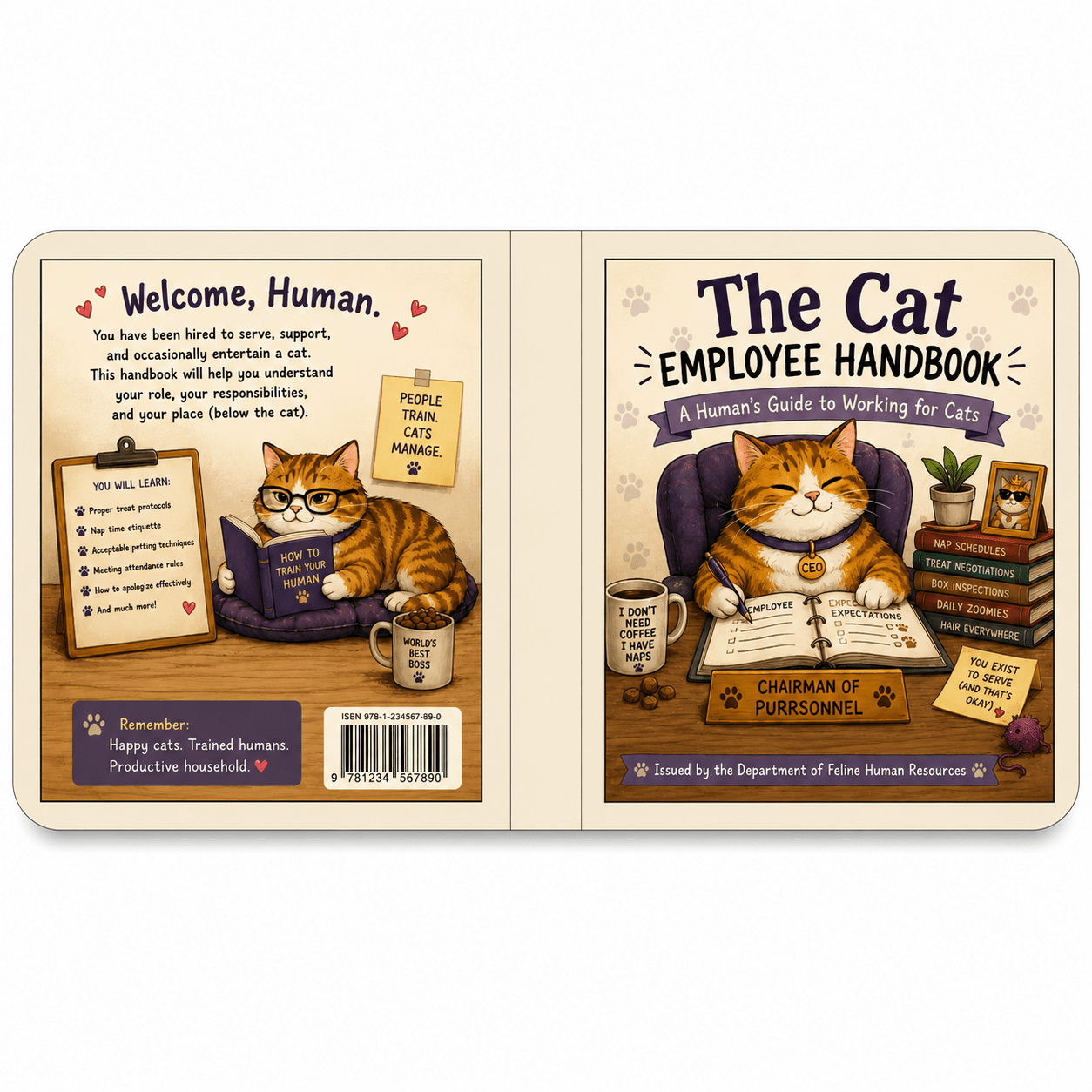 The Cat Employee Handbook Board Book – A Human’s Guide to Working for Cats - Books, Board - EpiAl's Shop