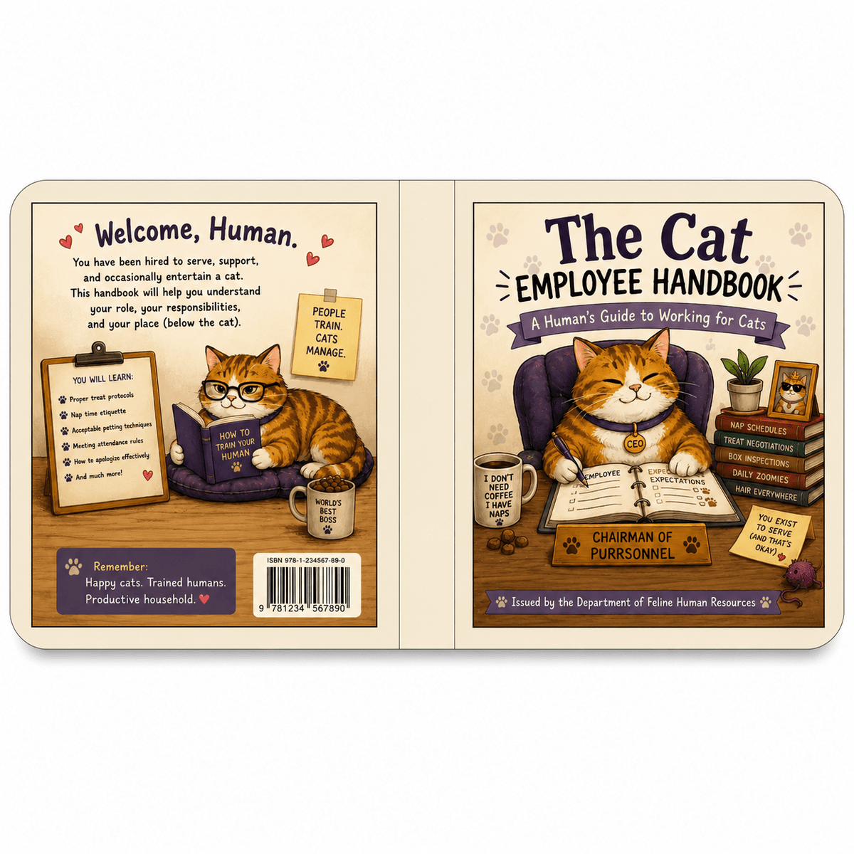 The Cat Employee Handbook Board Book – A Human’s Guide to Working for Cats - Books, Board - EpiAl's Shop