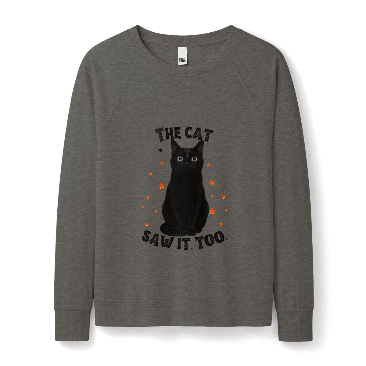 The Cat Saw It, Too Halloween Black Cat Lightweight Sweatshirt - Clothing, Unisex, Sweatshirts - EpiAl's Shop