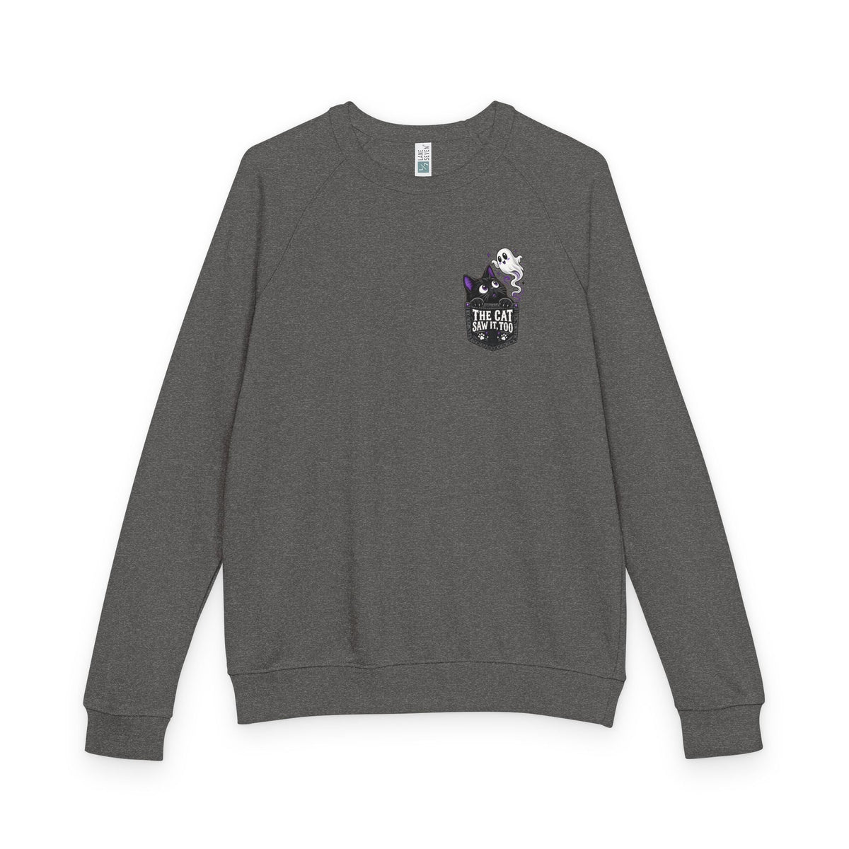 The Cat Saw It, Too Halloween Pocket Crewneck Sweatshirt - Clothing, Unisex, Sweatshirts - EpiAl's Shop