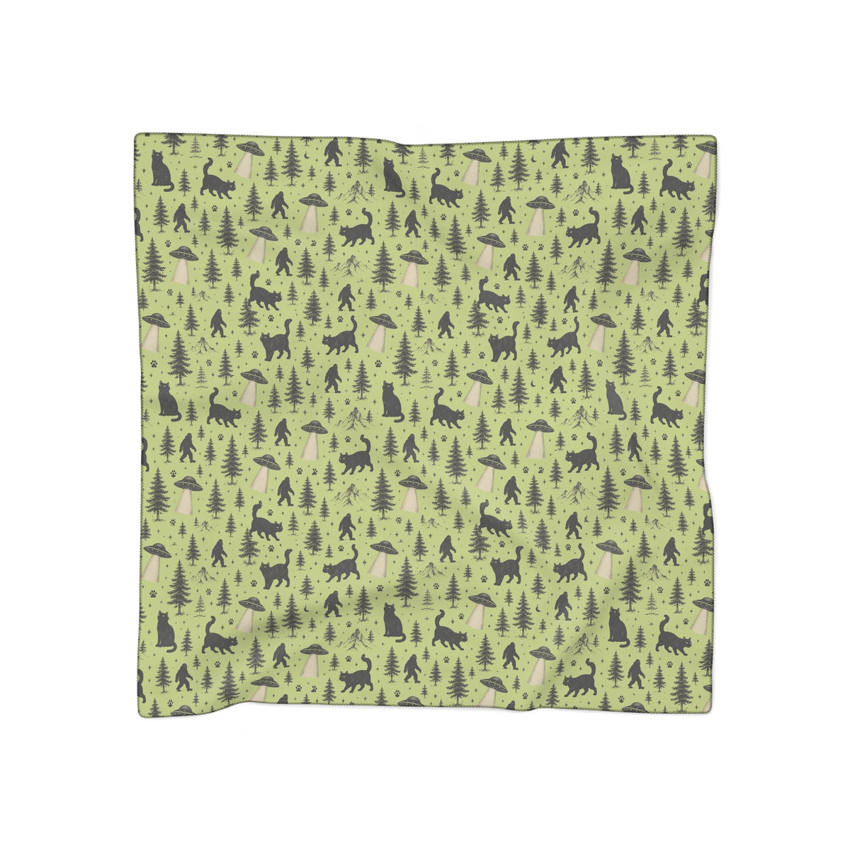 The Cat Saw It, Too Scarf | Bigfoot, UFO & Cat Cryptid Scarf - Clothing, Women, Scarves - EpiAl's Shop