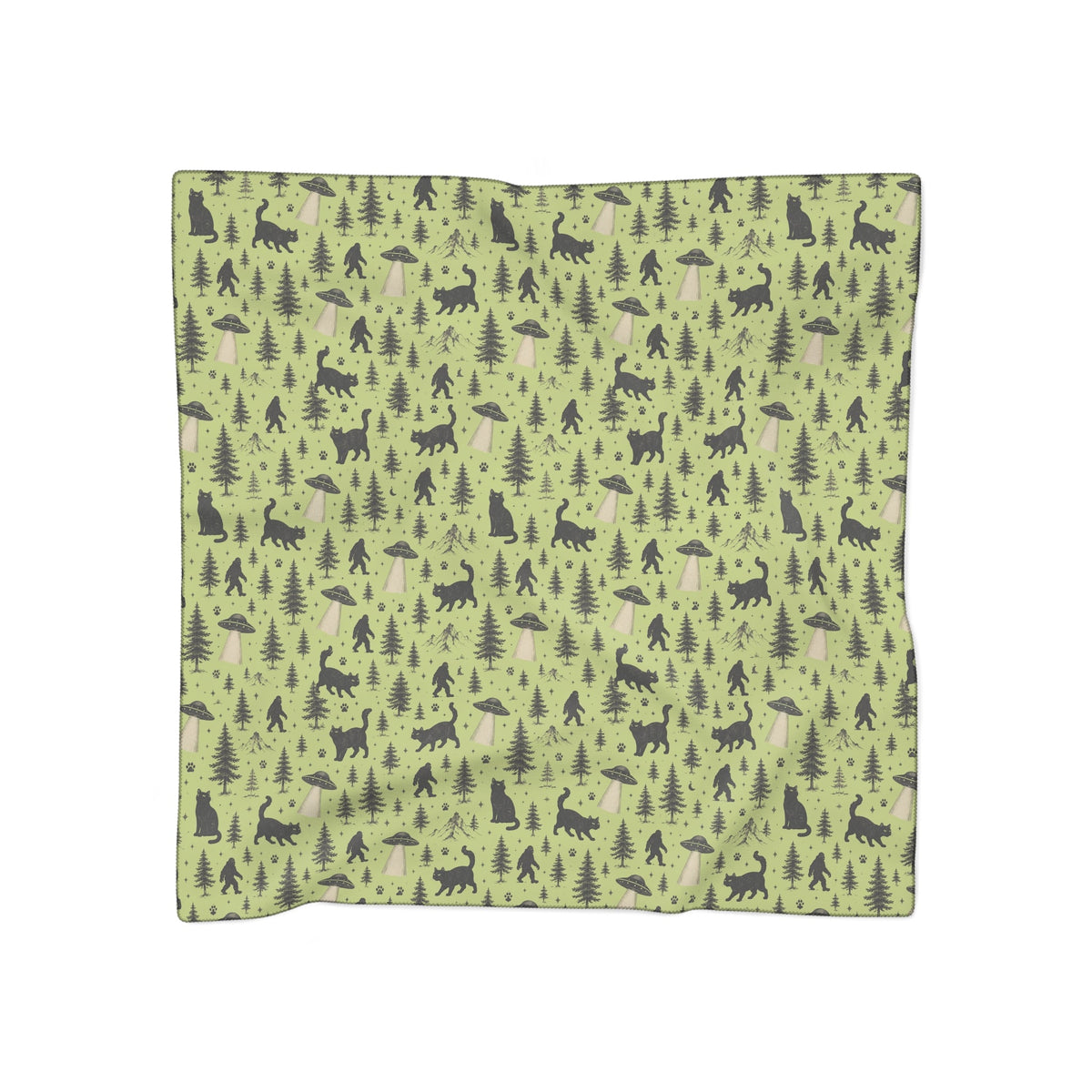The Cat Saw It, Too Scarf | Bigfoot, UFO & Cat Cryptid Scarf - Clothing, Women, Scarves - EpiAl's Shop