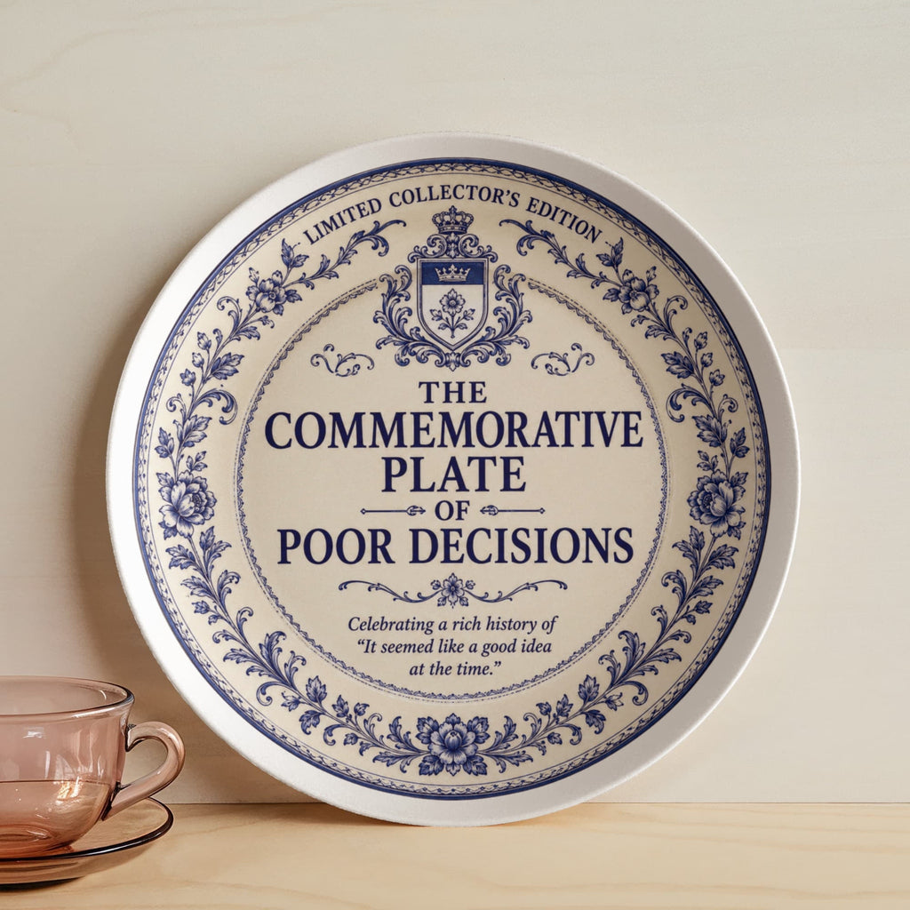 The Commemorative Plate of Poor Decisions | Funny 10" Collector Plate - Tableware, Plates - EpiAl's Shop