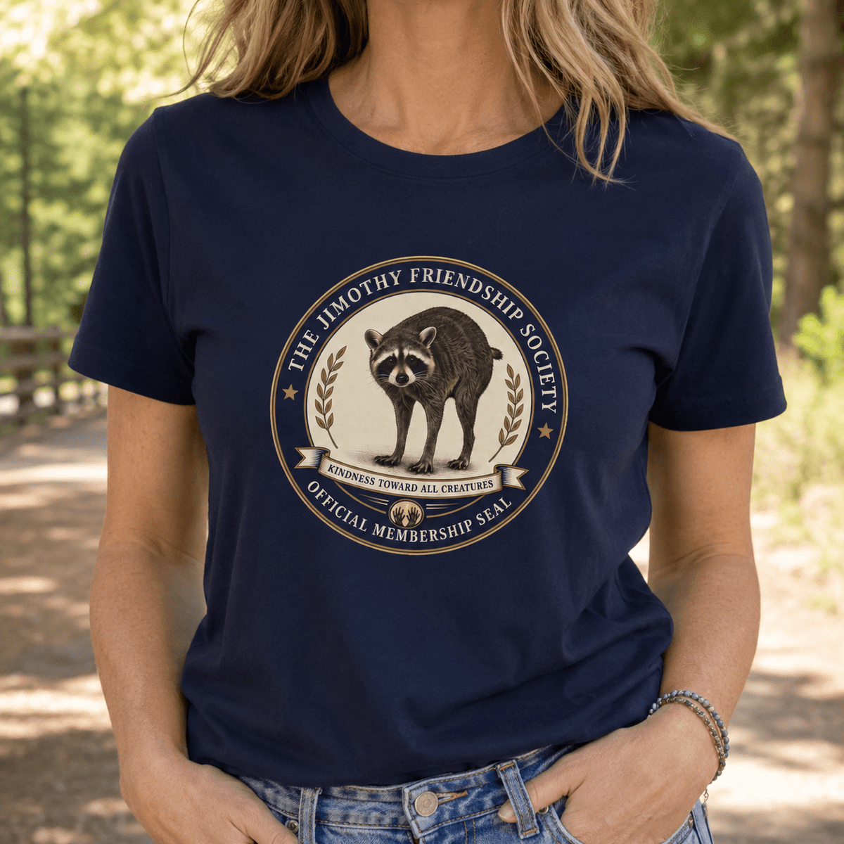 The Jimothy Friendship Society T-Shirt | Raccoon Membership Seal Tee - Clothing, Unisex, T-Shirts - EpiAl's Shop