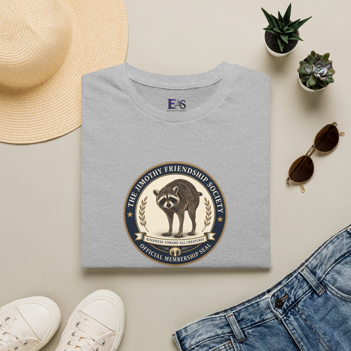 The Jimothy Friendship Society T-Shirt | Raccoon Membership Seal Tee - Clothing, Unisex, T-Shirts - EpiAl's Shop