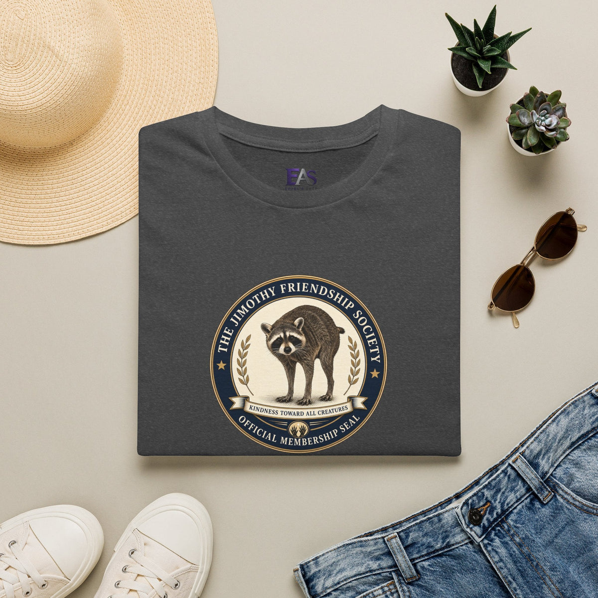 The Jimothy Friendship Society T-Shirt | Raccoon Membership Seal Tee - Clothing, Unisex, T-Shirts - EpiAl's Shop