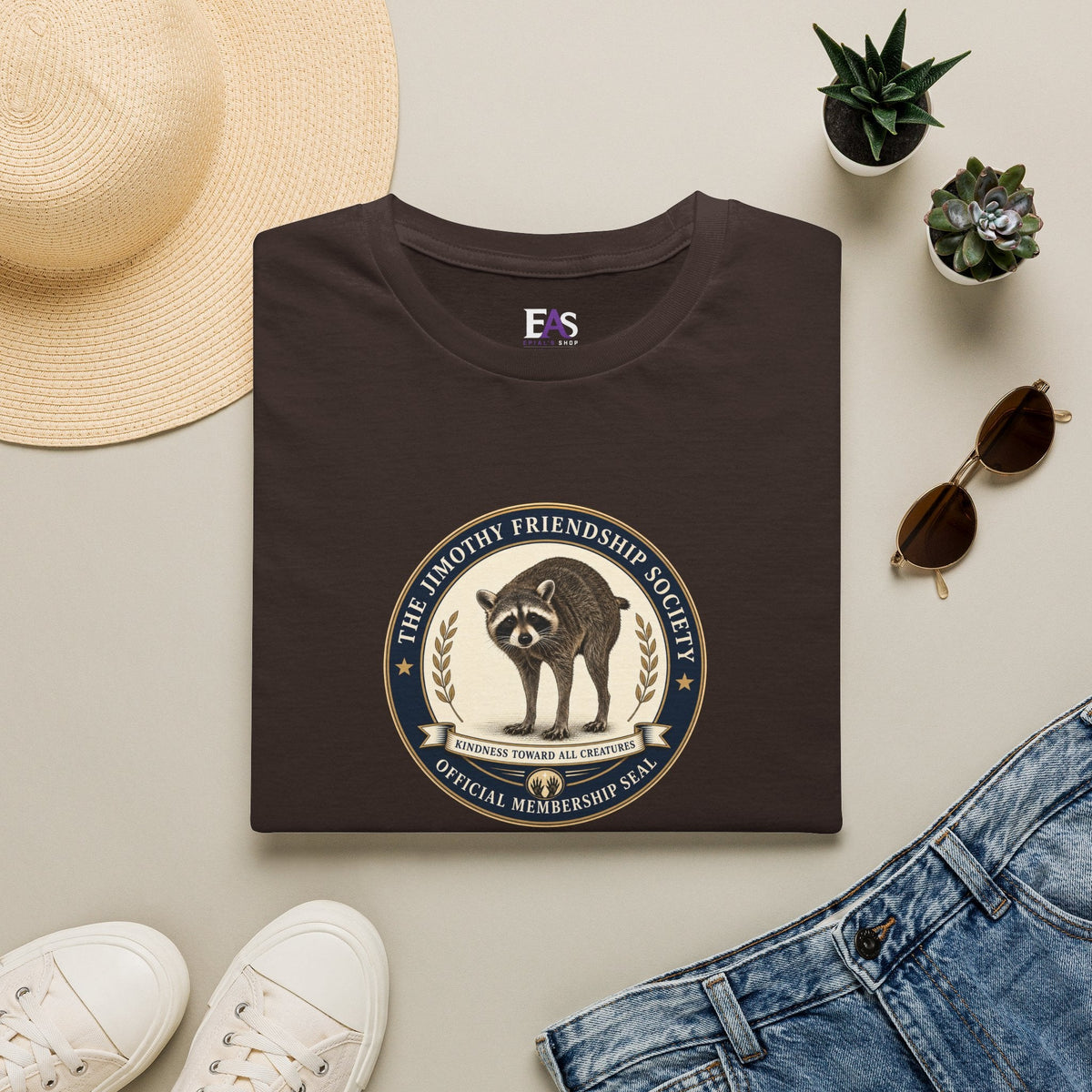The Jimothy Friendship Society T-Shirt | Raccoon Membership Seal Tee - Clothing, Unisex, T-Shirts - EpiAl's Shop