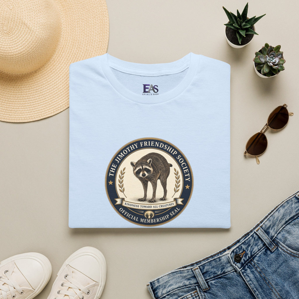 The Jimothy Friendship Society T-Shirt | Raccoon Membership Seal Tee - Clothing, Unisex, T-Shirts - EpiAl's Shop