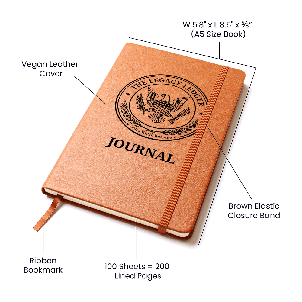 The Legacy Ledger Journal | Vintage Faux Seal Vegan Leather Notebook - Paper Products, Notebooks and Journals - EpiAl's Shop