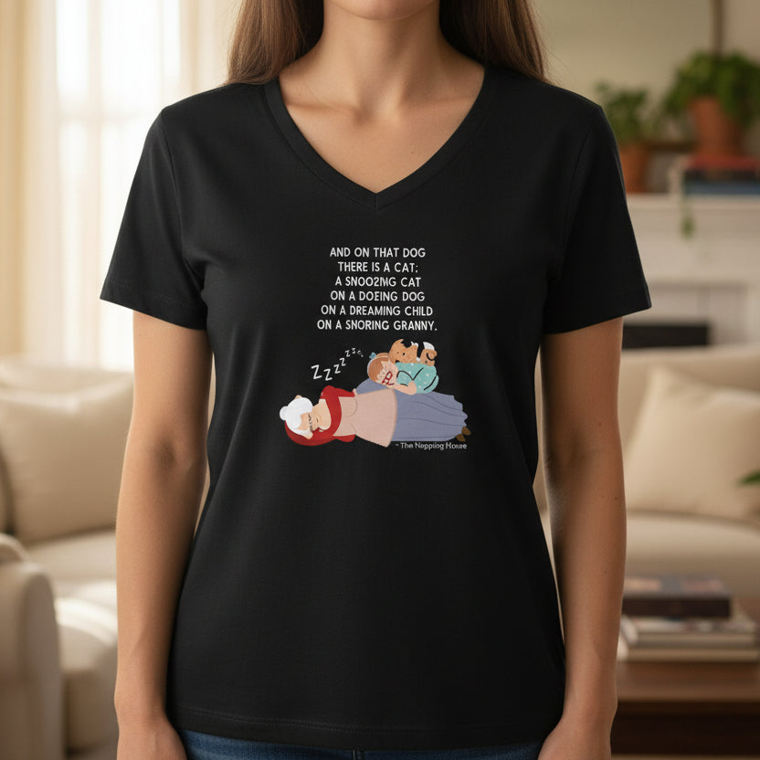 The Napping House Unisex Jersey Short Sleeve V - Neck Tee - V - neck - Epileptic Al’s Shop