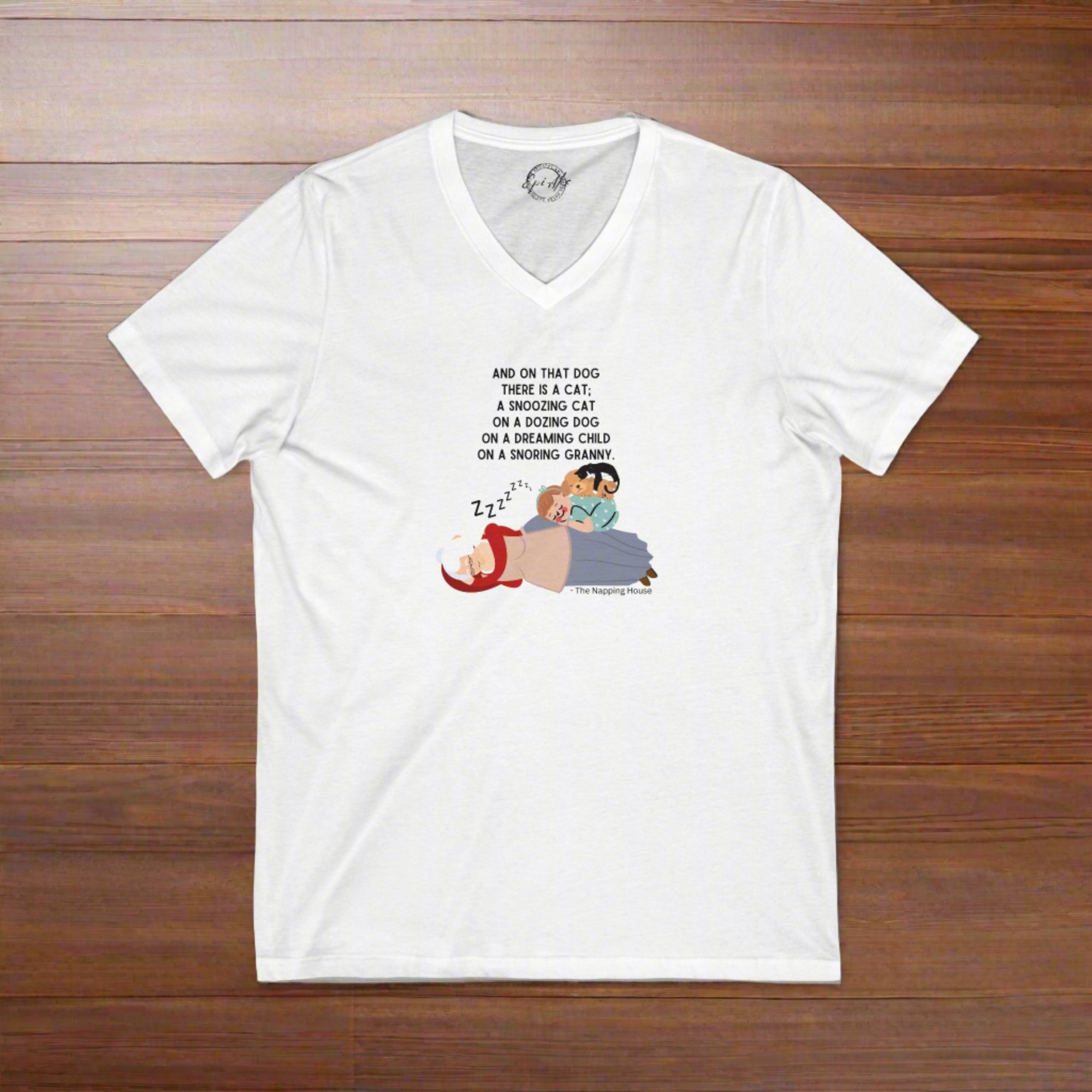 The Napping House Unisex Jersey Short Sleeve V - Neck Tee - V - neck - Epileptic Al’s Shop
