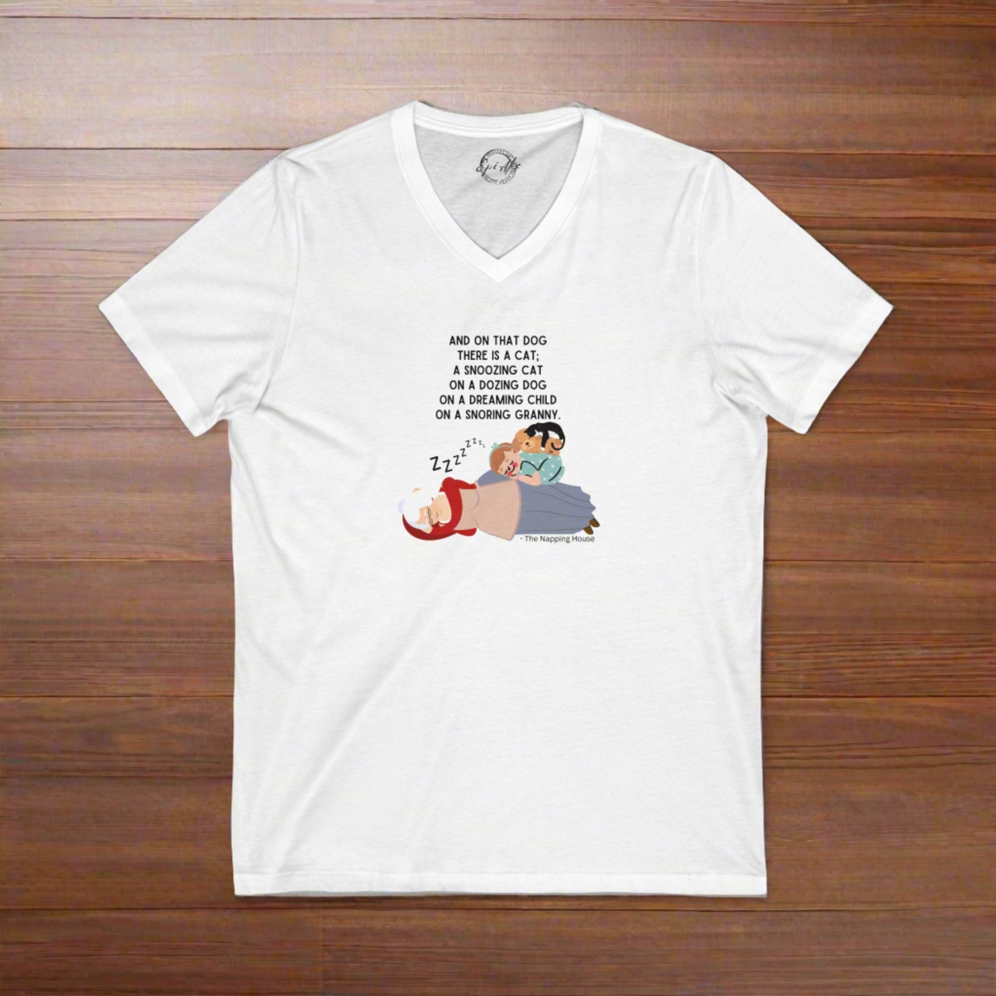 The Napping House Unisex Jersey Short Sleeve V - Neck Tee - V - neck - Epileptic Al’s Shop