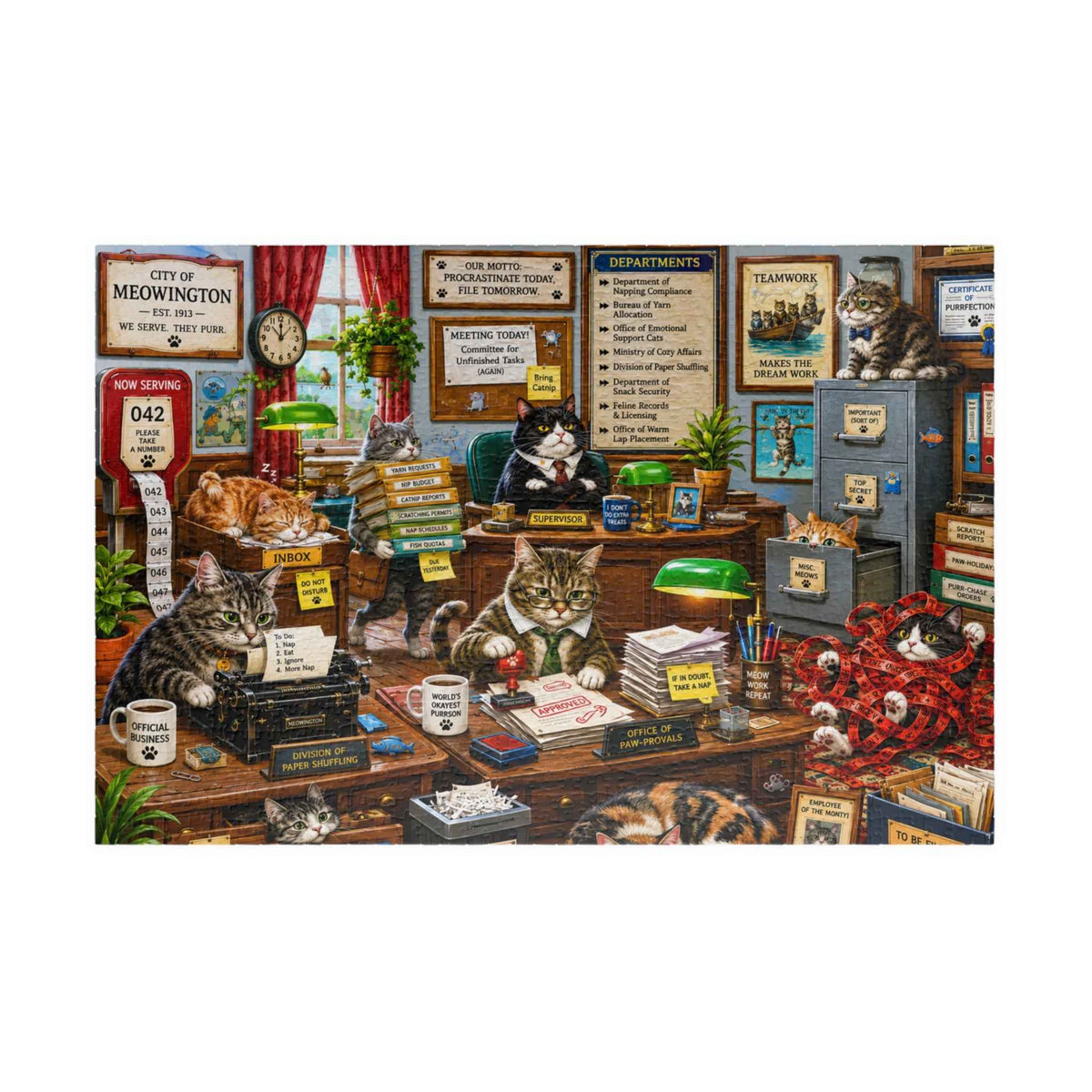 The Paws of Bureaucracy 1014-Piece Jigsaw Puzzle - Toys & Games, Puzzles - EpiAl's Shop