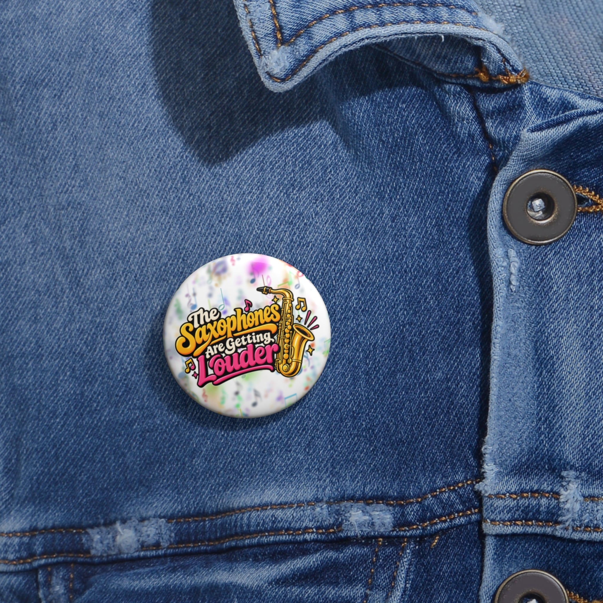 The Saxophones Are Getting Louder Pinback Button | Viral IYKYK Meme Pin - Buttons, Pinback - EpiAl's Shop
