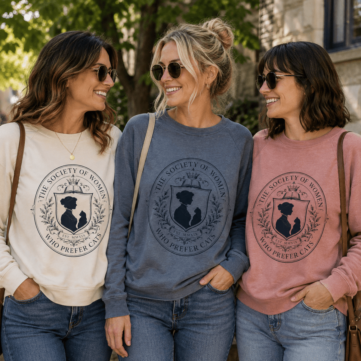 The Society of Women Who Prefer Cats Lightweight Sweatshirt - Clothing, Unisex, Sweatshirts - EpiAl's Shop