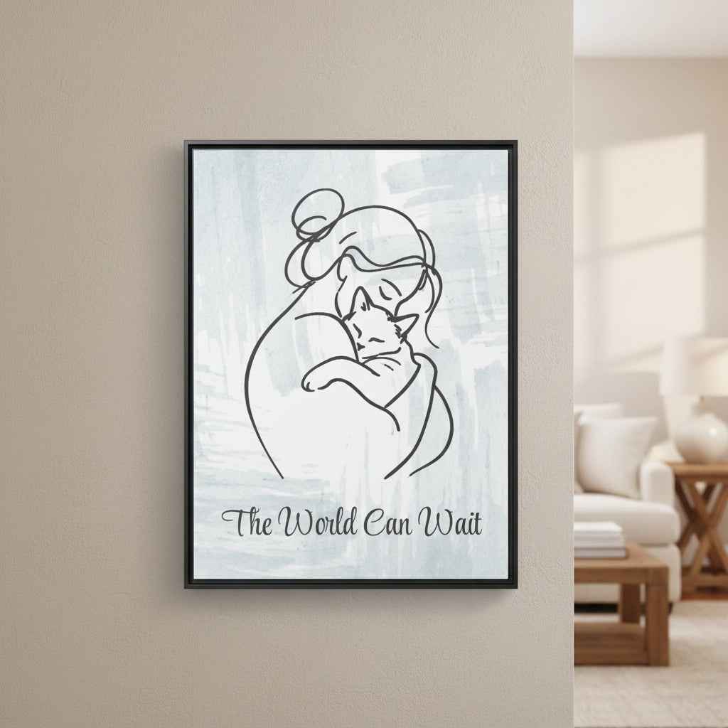 The World Can Wait Cat Canvas Print - Decor, Artwork, Prints - EpiAl's Shop