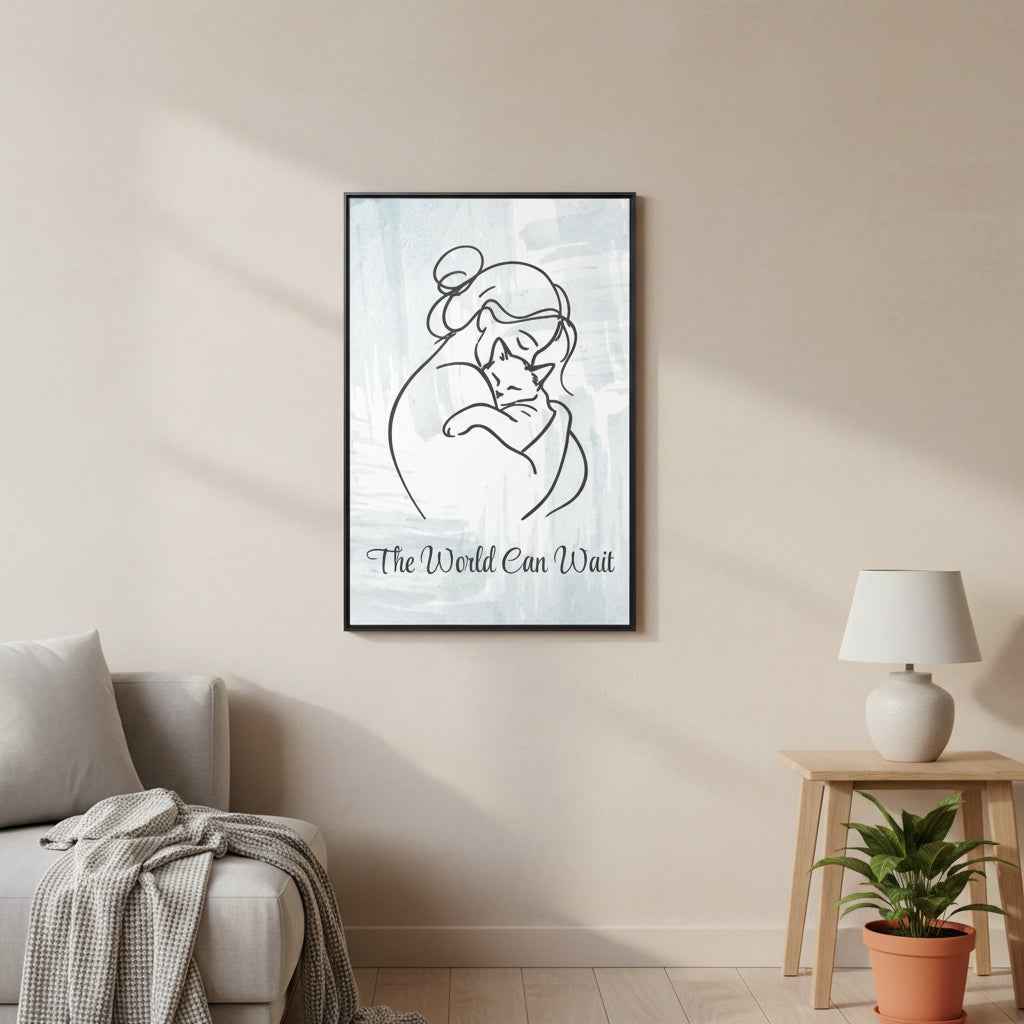 The World Can Wait Cat Canvas Print - Decor, Artwork, Prints - EpiAl's Shop