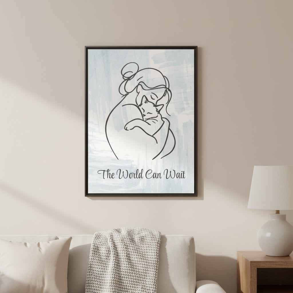 The World Can Wait Cat Canvas Print - Decor, Artwork, Prints - EpiAl's Shop