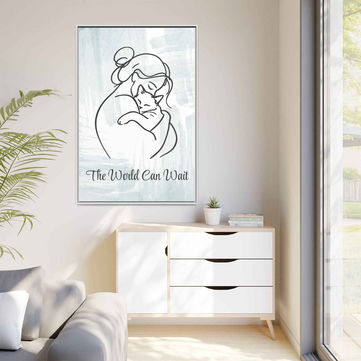 The World Can Wait Cat Canvas Print - Decor, Artwork, Prints - EpiAl's Shop