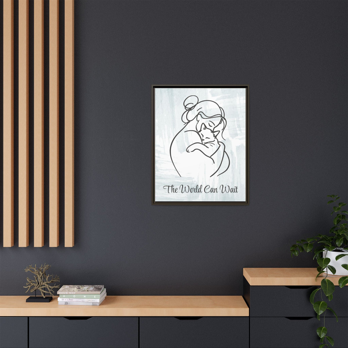 The World Can Wait Cat Canvas Print - Decor, Artwork, Prints - EpiAl's Shop