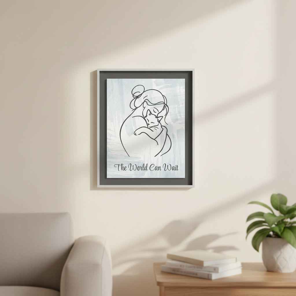 The World Can Wait Cat Canvas Print - Decor, Artwork, Prints - EpiAl's Shop