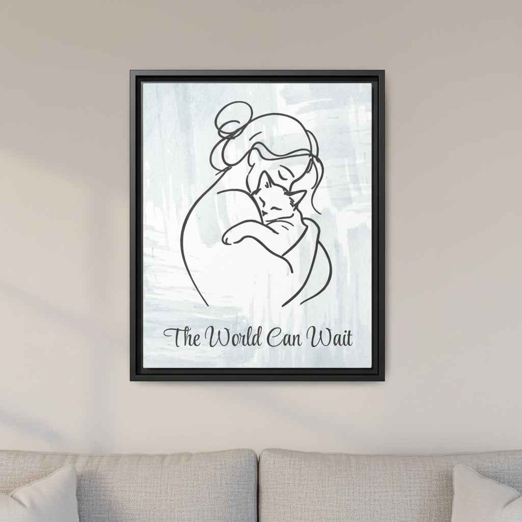 The World Can Wait Cat Canvas Print - Decor, Artwork, Prints - EpiAl's Shop