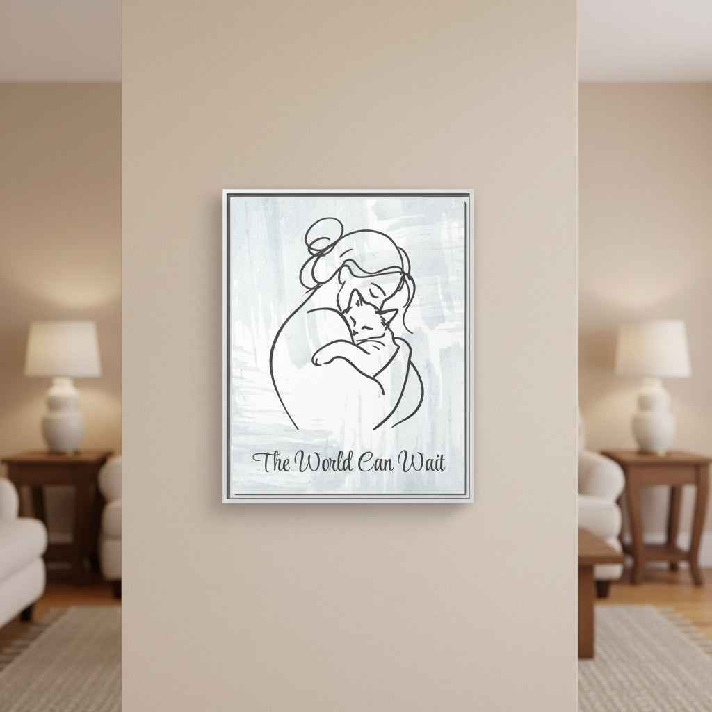 The World Can Wait Cat Canvas Print - Decor, Artwork, Prints - EpiAl's Shop
