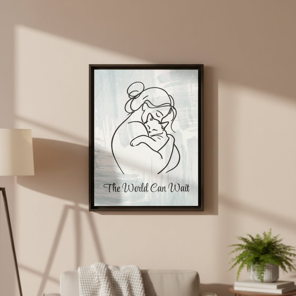 The World Can Wait Cat Canvas Print - Decor, Artwork, Prints - EpiAl's Shop