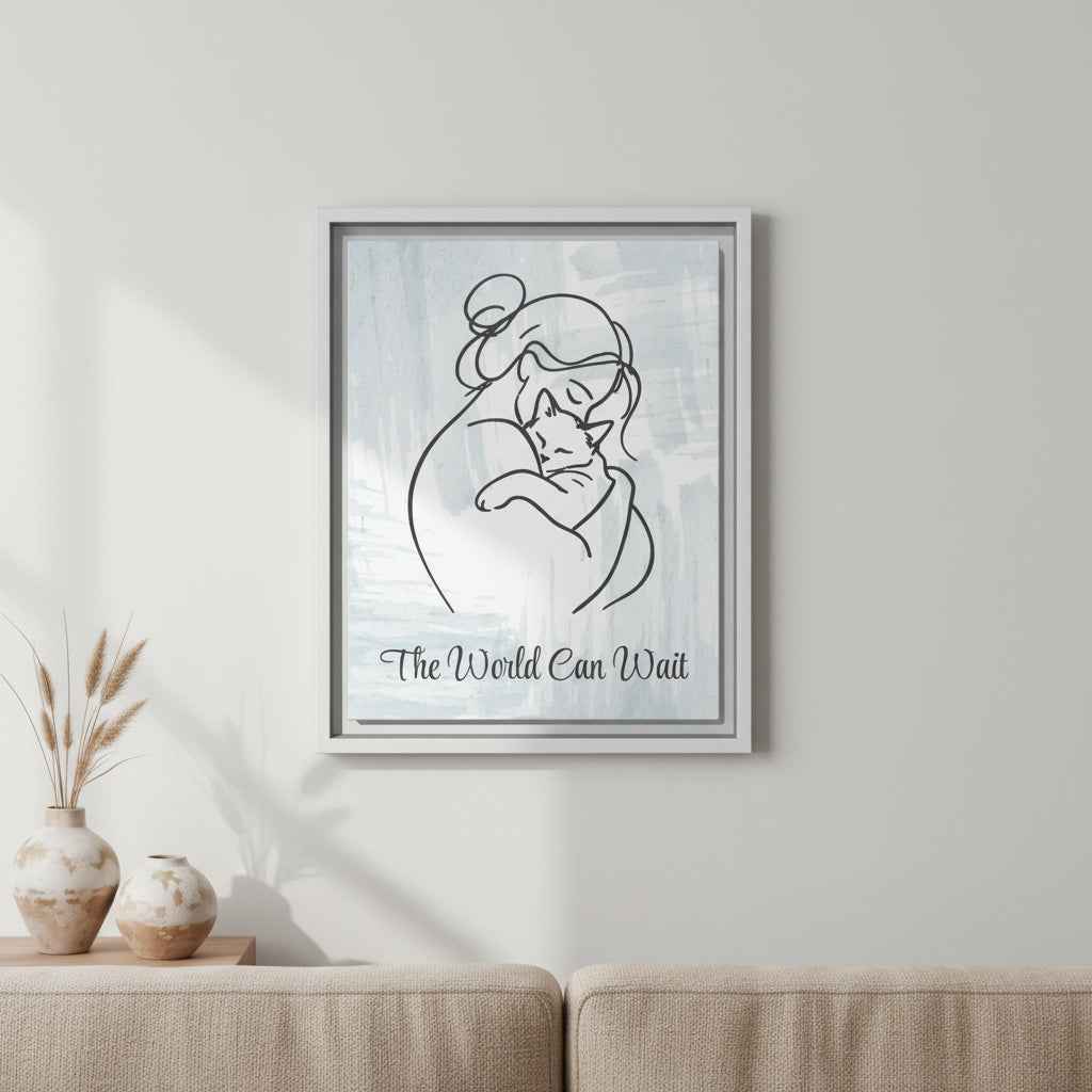 The World Can Wait Cat Canvas Print - Decor, Artwork, Prints - EpiAl's Shop