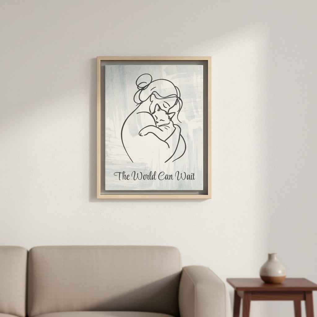 The World Can Wait Cat Canvas Print - Decor, Artwork, Prints - EpiAl's Shop