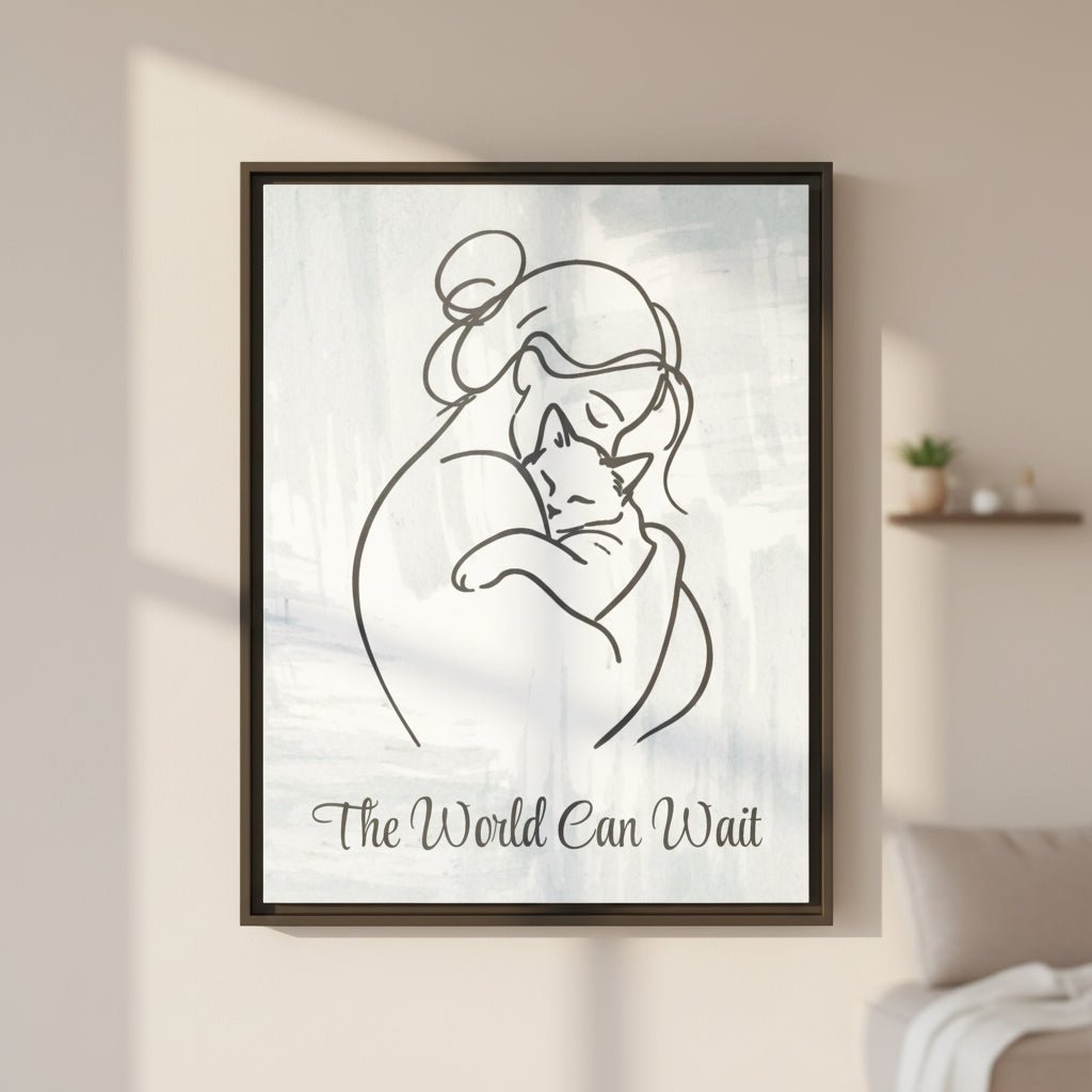 The World Can Wait Cat Canvas Print - Decor, Artwork, Prints - EpiAl's Shop